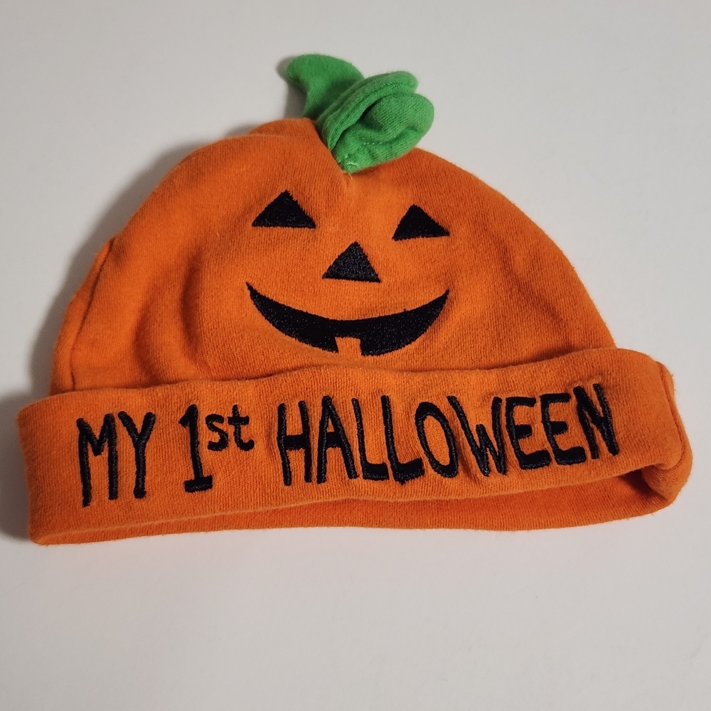 Baby 1st Halloween Pumpkin Hat Size 0-6 Months